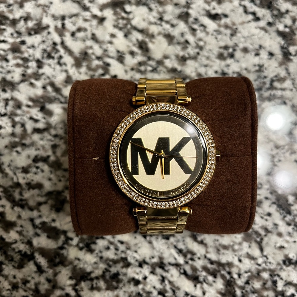 Michael Kors Gold and Black Logo Watch